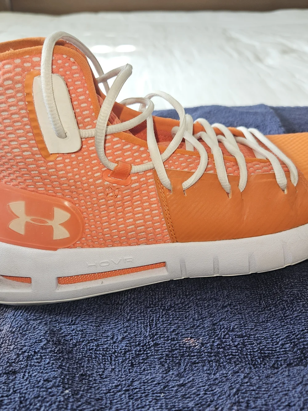 Under Armour Orange High-Top Athletic Sneakers with White Laces